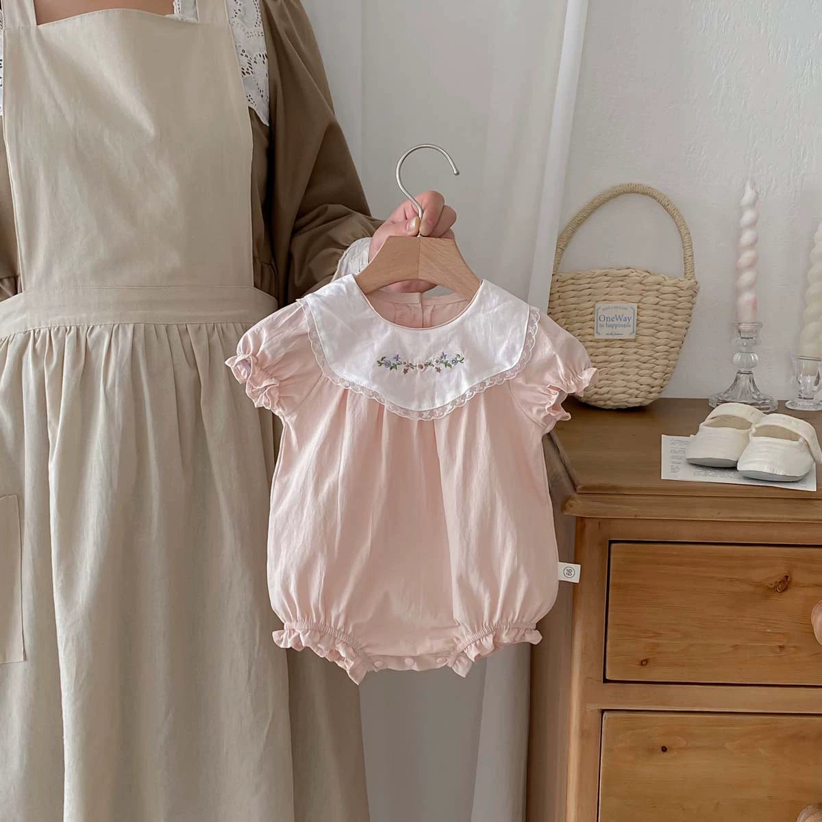 Summer Arrival Baby Girls Color Patchwork Flowers Embroidered Short Sleeves Onesies, MyKids-USA®, Baby One-Pieces, MyKids-USA - - - - - - -