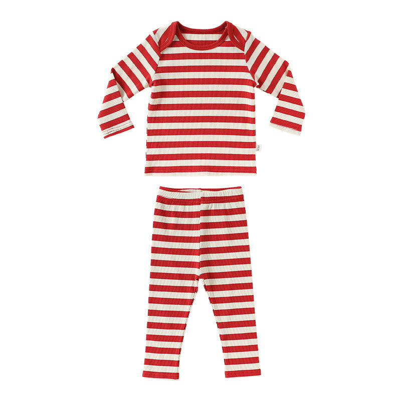 Spring and Autumn Baby Kids Long Sleeves Red Striped Pattern Clothing Sets, Rompers and Bodysuit, MyKids-USA®, Bodysuits, MyKids-USA - Size/Age - 66 (3-6M) - Color - White - - - TR2601051746-D.