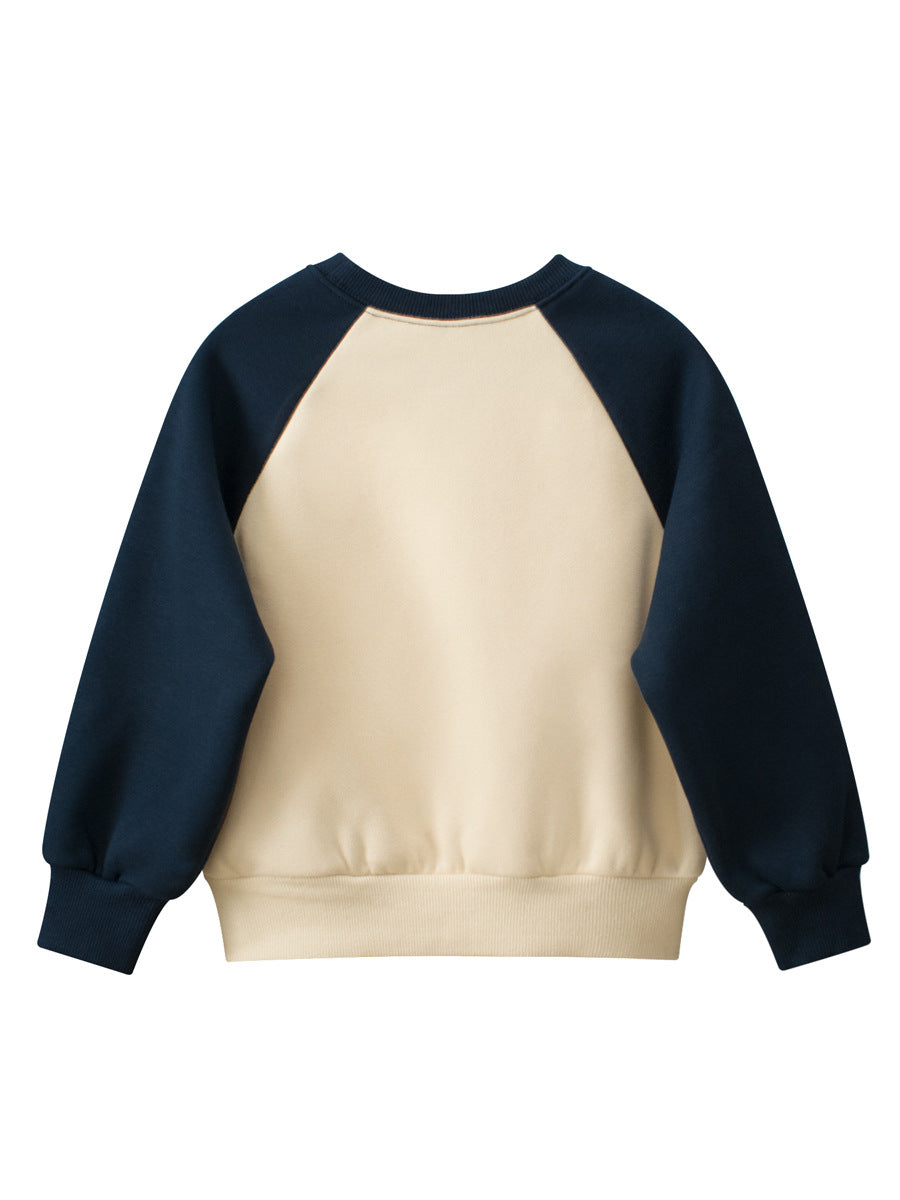 Autumn Baby Kids Boys Cartoon Print Color Patchwork Long Sleeves Crew Neck Top Pullover, MyKids-USA®, Baby & Toddler Outerwear, MyKids-USA - - - - - - -