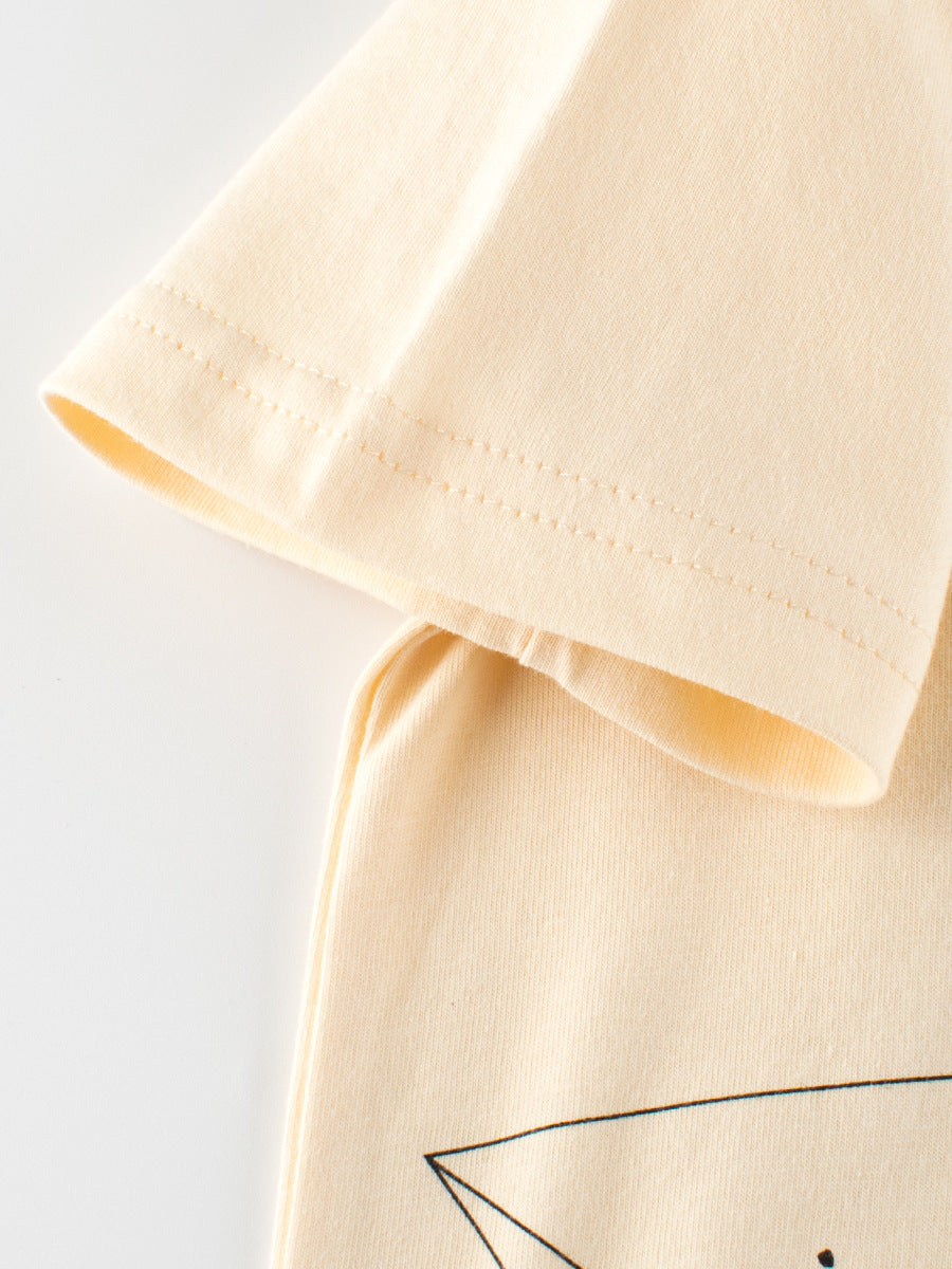 Teddy Bear Cartoon Print Girls’ T-Shirt In European And American Style For Summer, MyKids-USA®, Baby & Toddler Tops, MyKids-USA - - - - - - -