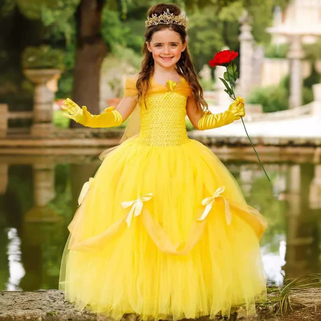 Arrival Kids’ Belle-Inspired Princess Dress – Cosplay Costume for Girls’ Fancy Dress Parties, MyKids-USA®, Costume Dresses, MyKids-USA - Size/Age - S (1-2Y) - Color - Yellow - - - TR2508201850-D