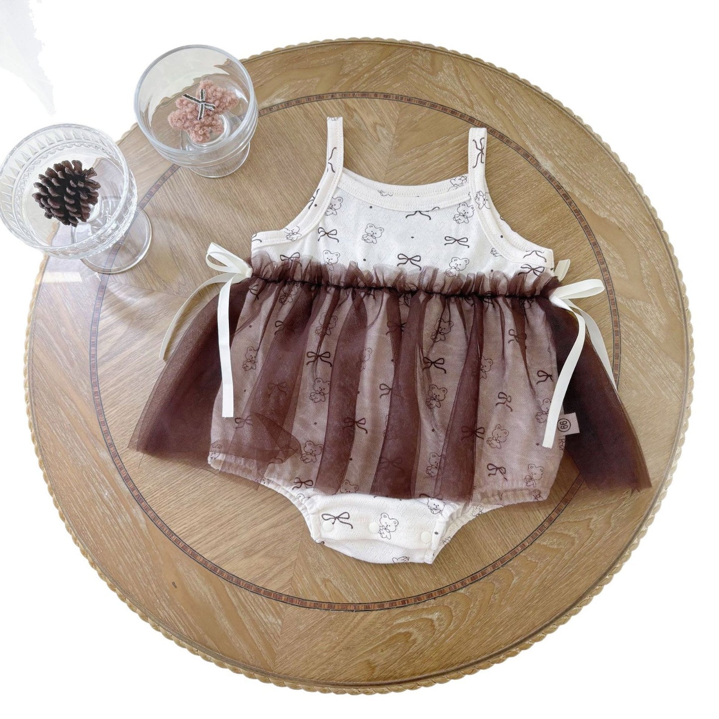 Summer Arrival Baby Girls Cute Teddy Bear Pattern Sleeveless Onesies, MyKids-USA®, Baby One-Pieces, MyKids-USA - - - - - - -