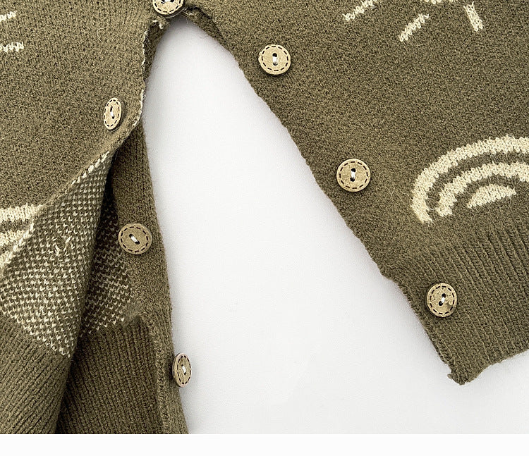 Autumn and Spring Arrival Unisex Baby’s Rainbows and Suns Pattern Knitted Rompers, MyKids-USA®, Baby & Toddler Outfits, MyKids-USA - - - - - - -