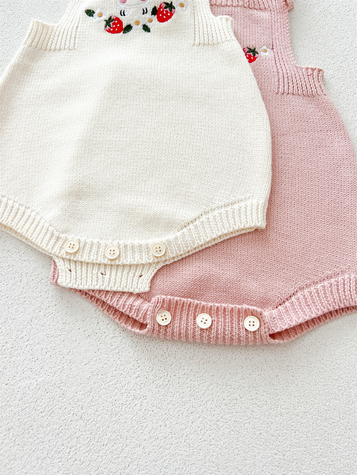 Autumn Arrival Baby Girls Cute Rabbits Pattern Sleeveless bodysuit with Straps, MyKids-USA®, Baby One-Pieces, MyKids-USA - Size/Age - 66 (3-6M) - Color - Pink - - - TR2408151116-A.