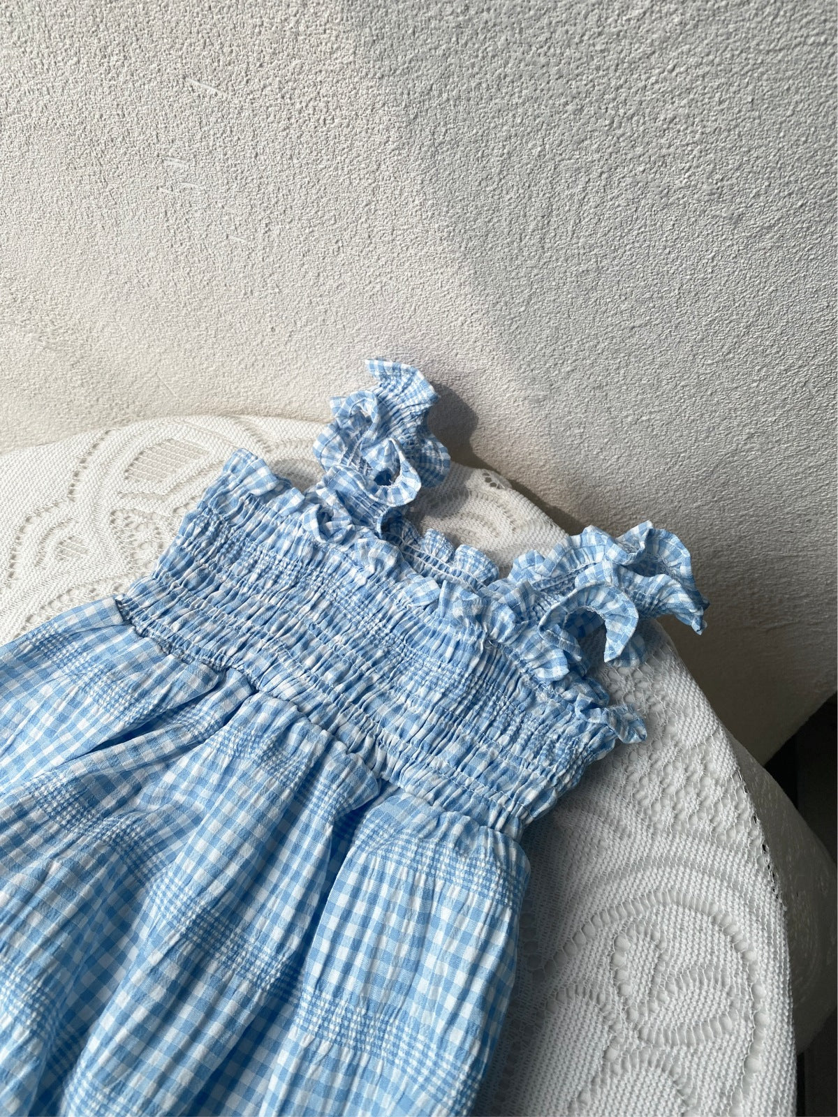 Summer Arrival Baby Girls Sleeveless Plaid Pattern Bodysuit
