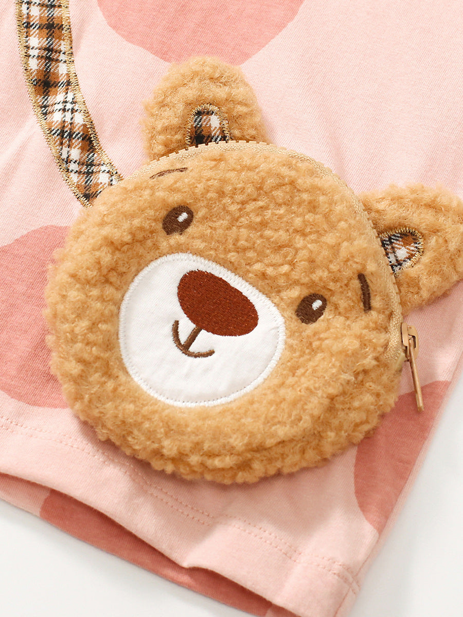 Spring Girls Teddy Bear Pocket Bag Top Sweatshirt And Pants Set, MyKids-USA®, Baby & Toddler Outfits, MyKids-USA - - - - - - -