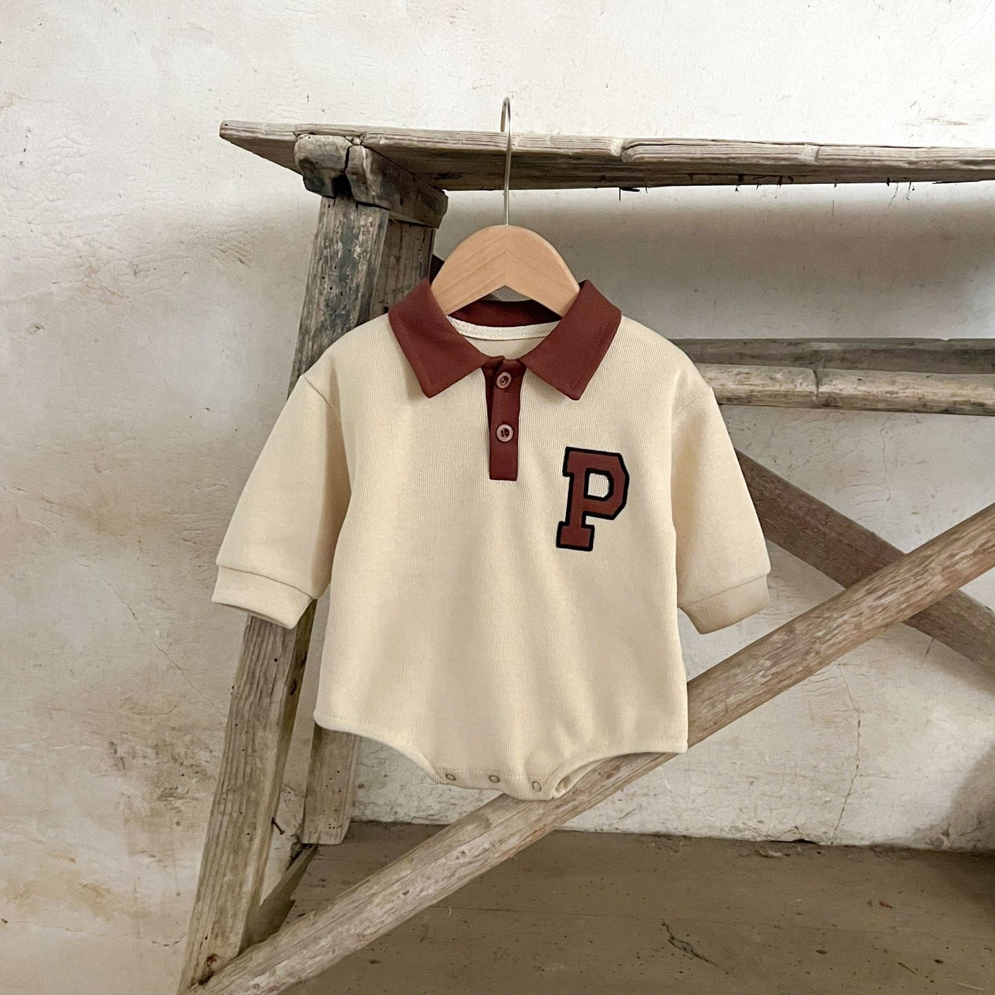 Autumn Arrival Baby Boys And Girls Letter Pattern Long Sleeves Turn-Down Collar Onesies, MyKids-USA®, Baby One-Pieces, MyKids-USA - - - - - - -