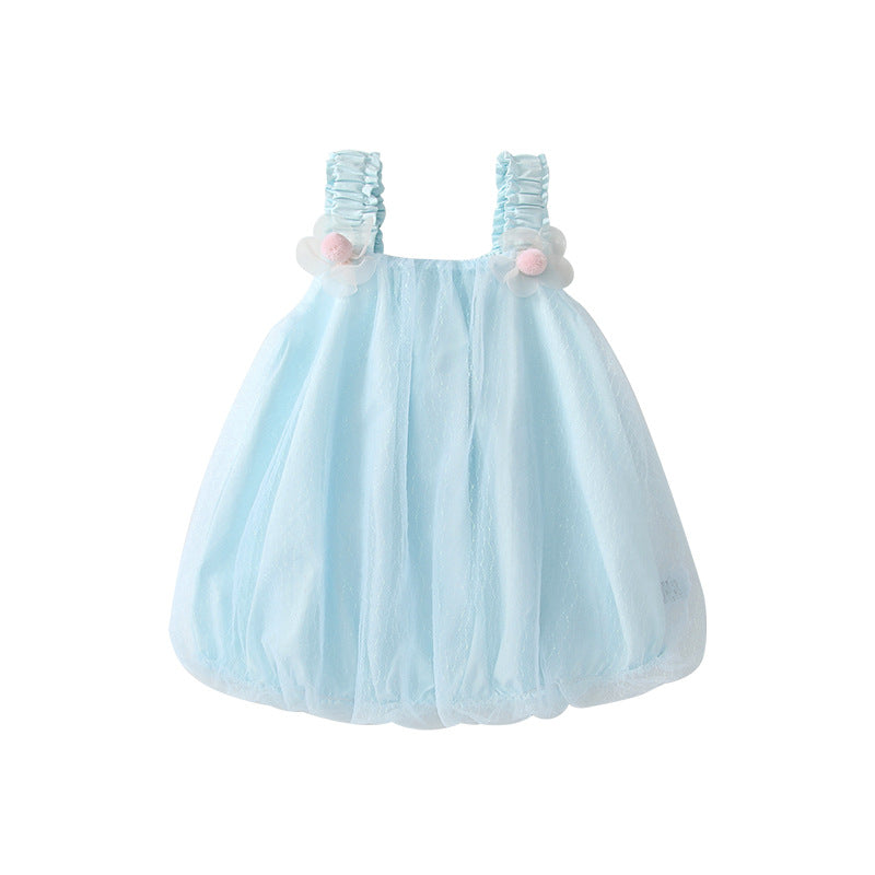 Summer Hot Selling Kids Girls Cute Blue Sleeveless Tulle Dress, MyKids-USA®, Baby & Toddler Dresses, MyKids-USA - - - - - - -