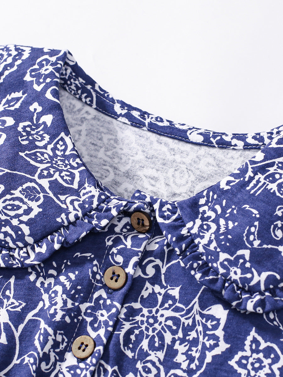 Summer Floral Dress for Girls, European and American Vintage Flowers Printed Dress, MyKids-USA®, Baby & Toddler Dresses, MyKids-USA - - - - - - -