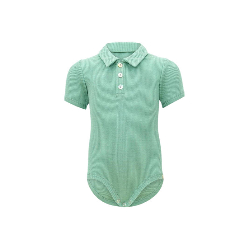 Spring Arrival Baby Unisex Long Sleeves Polo Design Onesies Bodysuits, MyKids-USA®, Baby One-Pieces, MyKids-USA - Size/Age - 66 (3-6M) - Color - Green - - - TR2502282306-C