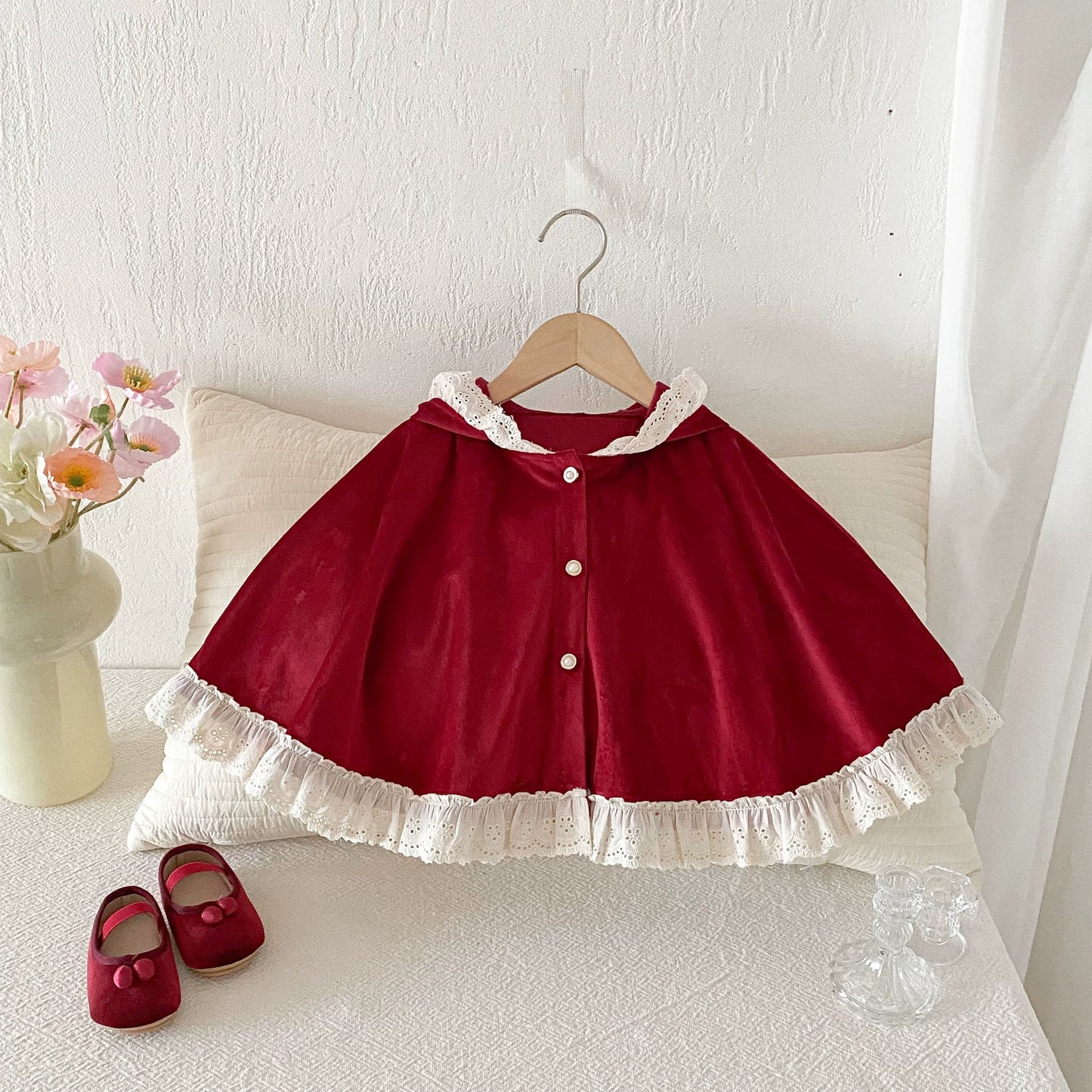 Autumn and Spring Baby Girl Color Patchwork Hollow-out Pattern Cape Popular Shawl, MyKids-USA®, Capes, MyKids-USA - - - - - - -