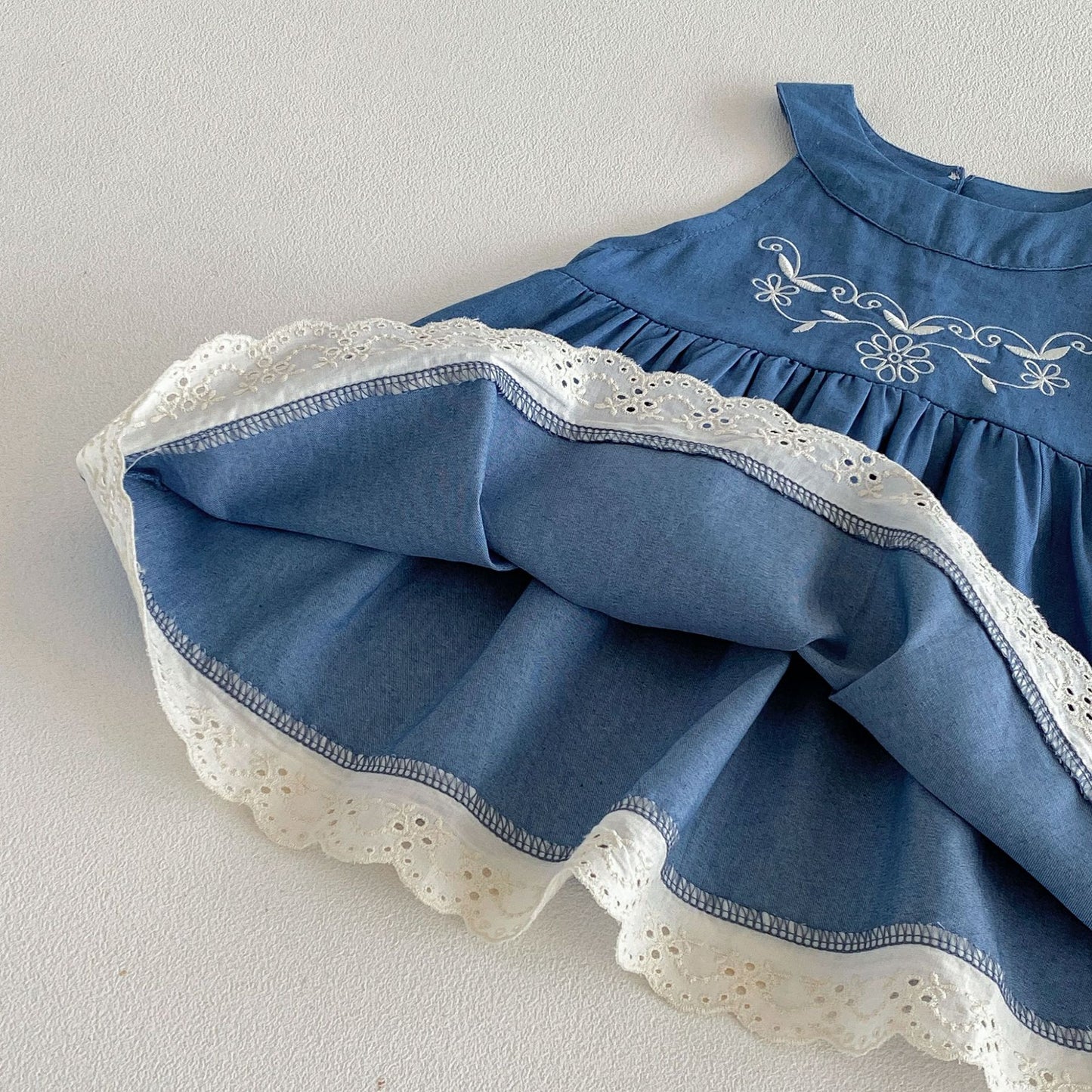 Summer Arrival Baby Girls Sleeveless Flowers Embroidered Pattern Dress, MyKids-USA®, Baby & Children's Dresses, MyKids-USA - - - - - - - .