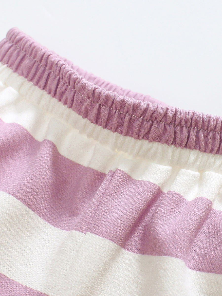 Baby And Kids Girls Purple Short Sleeves Top And Shorts Casual Clothing Set, MyKids-USA®, Baby & Toddler Outfits, MyKids-USA - - - - - - -