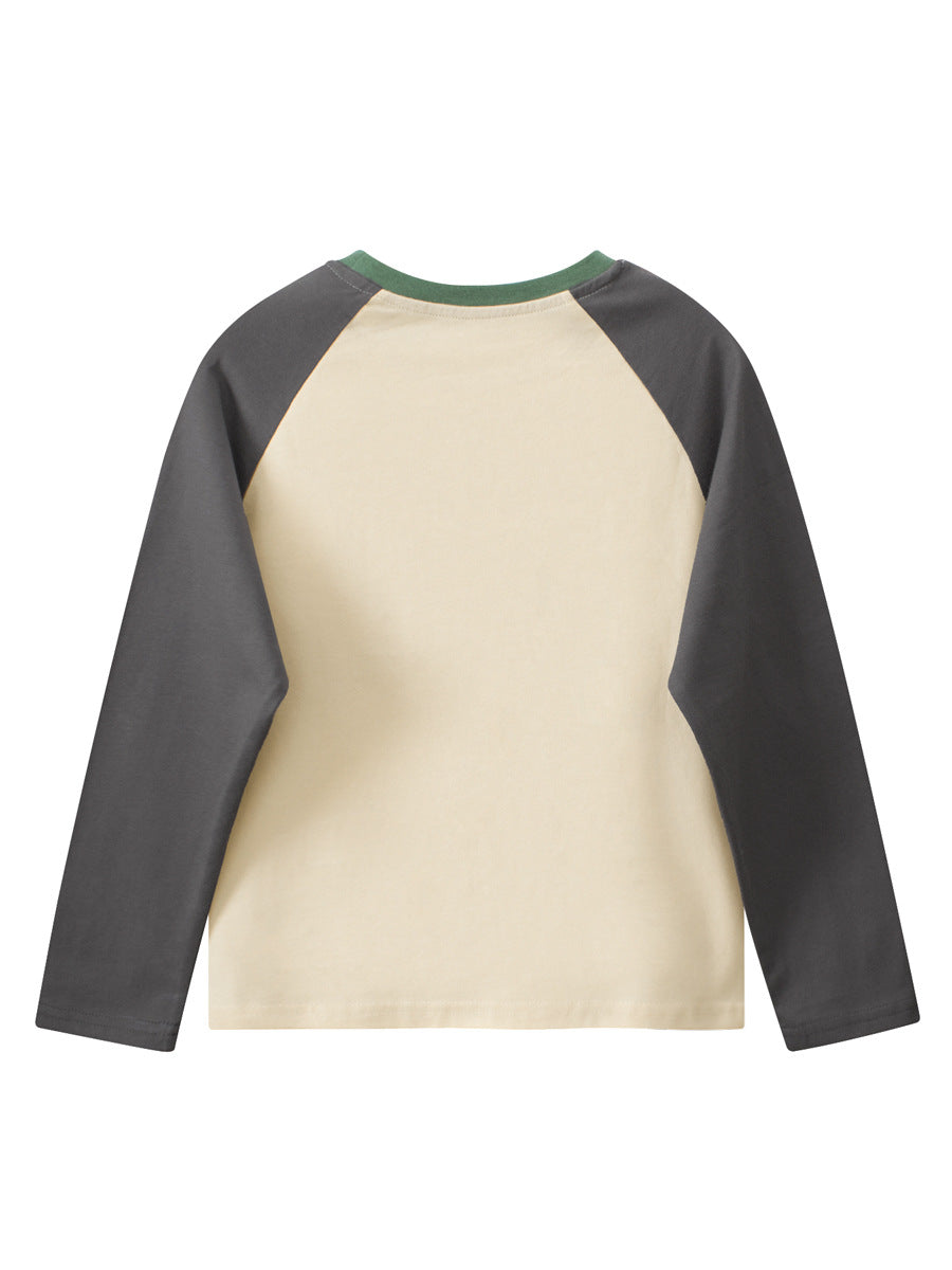 Autumn Arrival Kids Boys Letters Print Crew Neck Long Sleeves Color Patchwork Shirt, MyKids-USA®, Baby & Toddler Outerwear, MyKids-USA - - - - - - -