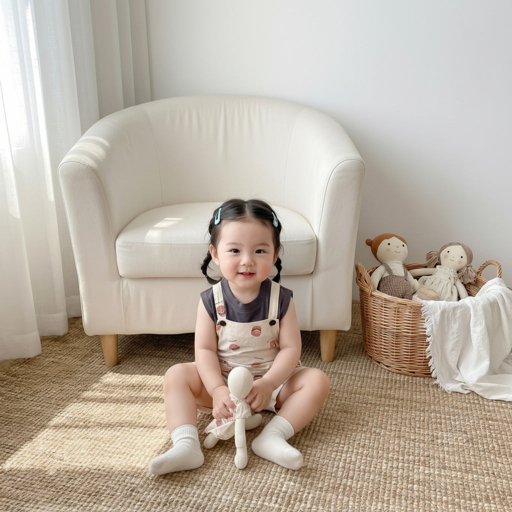 Arrival Summer Baby Kids Sleeveless Vest and Cartoon Overalls Clothing Set