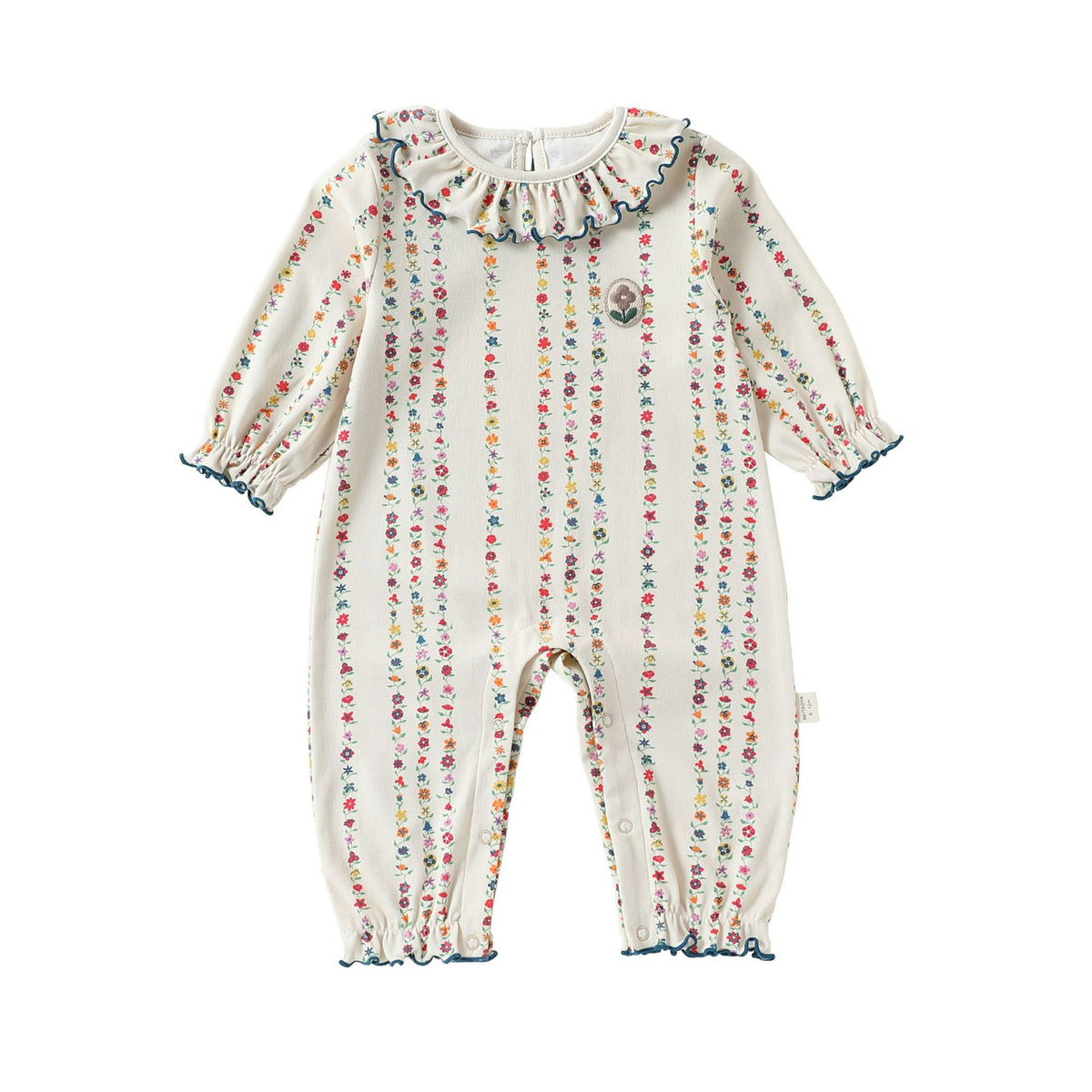 MyKids-USA® Autumn Arrival Baby Kids Ruffle Collar Long Sleeves Floral Romper
