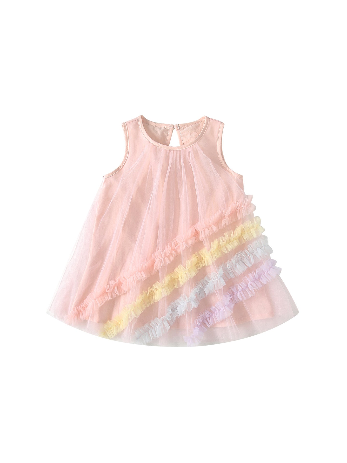 Summer Arrival Sleeveless Striped Pattern Tulle Dress for Stylish Girls, MyKids-USA®, Baby & Children's Dresses, MyKids-USA - - - - - - - .