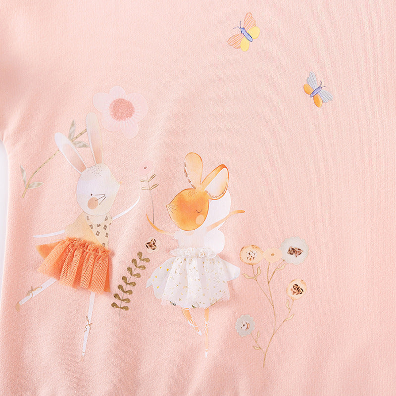 Spring and Autumn Girls Animals Cartoon Pattern Long Sleeves Sweatshirt and Floral Pants Clothing Set, MyKids-USA®, Baby & Toddler Outfits, MyKids-USA - - - - - - -