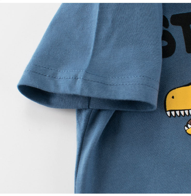 Summer Boys’ Animals Cartoon and Letters Pattern T-shirt in European and American Style, MyKids-USA®, Baby & Toddler Tops, MyKids-USA - - - - - - -