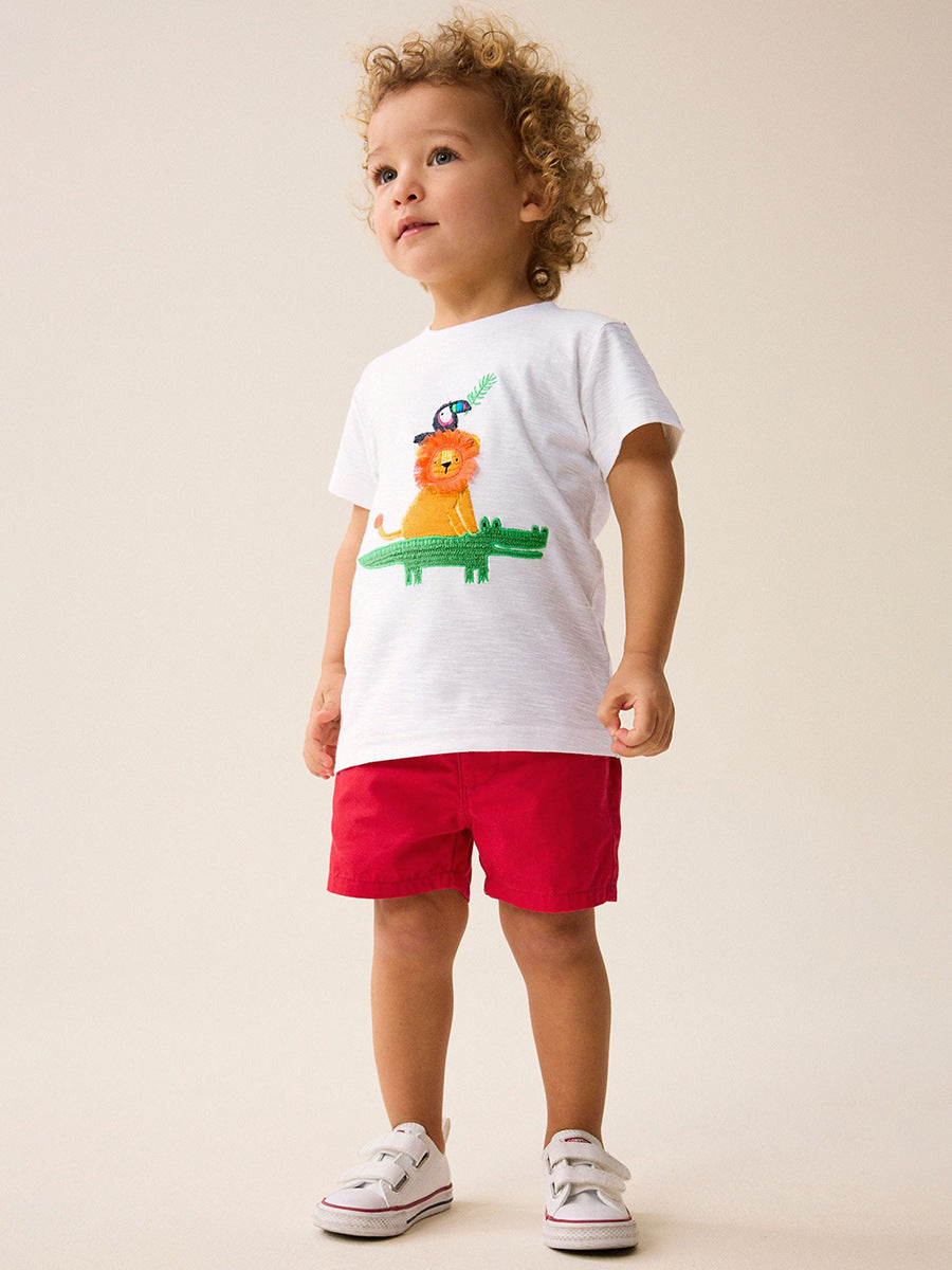 Summer Baby Kids Animals Cartoon Pattern T-shirt and Shorts Clothing Set for Boys, MyKids-USA®, Baby & Toddler Outfits, MyKids-USA - - - - - - -