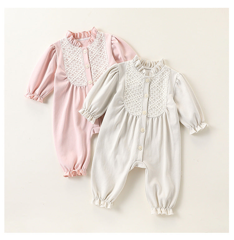 Autumn and Spring Arrival Baby Simple Embroidery Pattern Long Sleeves Rompers, MyKids-USA®, Baby One-Pieces, MyKids-USA - - - - - - -
