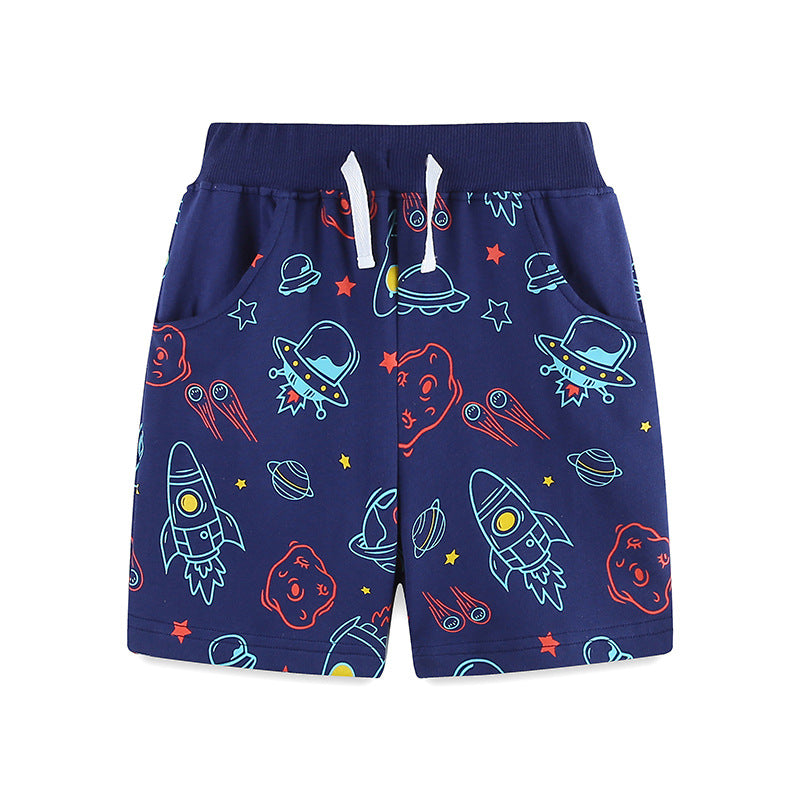 Summer Arrival Kids Boys Cotton Casual Style Cartoon Rocket Pattern Shorts, MyKids-USA®, Short Trousers, MyKids-USA - - - - - - -