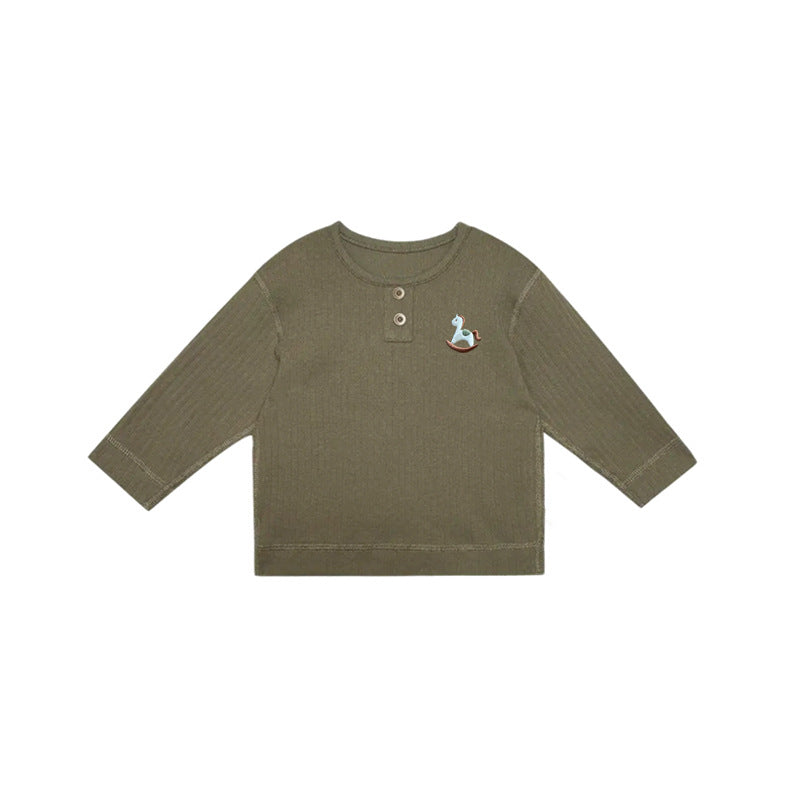 Arrival Kids Unisex Soft Comfortable Horse Embroidered Long Sleeves Thin Top, MyKids-USA®, Baby & Toddler Outerwear, MyKids-USA - Size/Age - 73 (6-9M) - Color - Green - - - TR2410151756-B