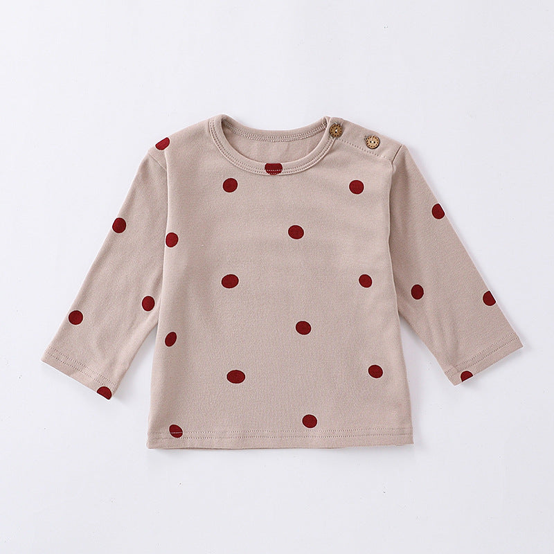 Baby Kids Unisex Print Crew Neck Long Sleeves Base Sweatshirt, MyKids-USA®, Baby & Toddler Tops, MyKids-USA - Size/Age - 73 (6-9M) - Color - Khaki - - - TR2403091607-D