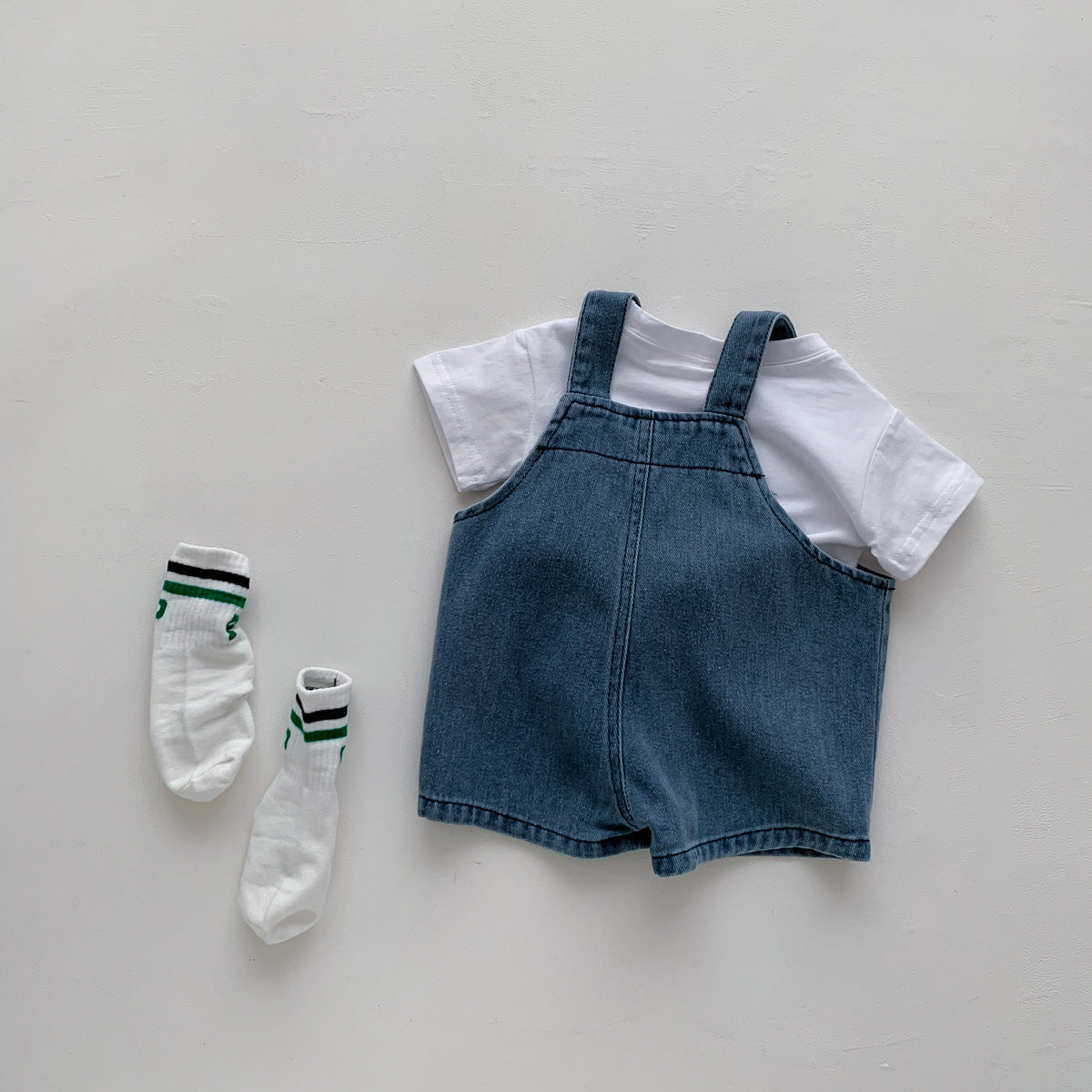 Summer Baby Kids Unisex Letter Print T-Shirt And Denim Overalls Clothing Set, MyKids-USA®, Baby & Toddler Outfits, MyKids-USA - - - - - - -