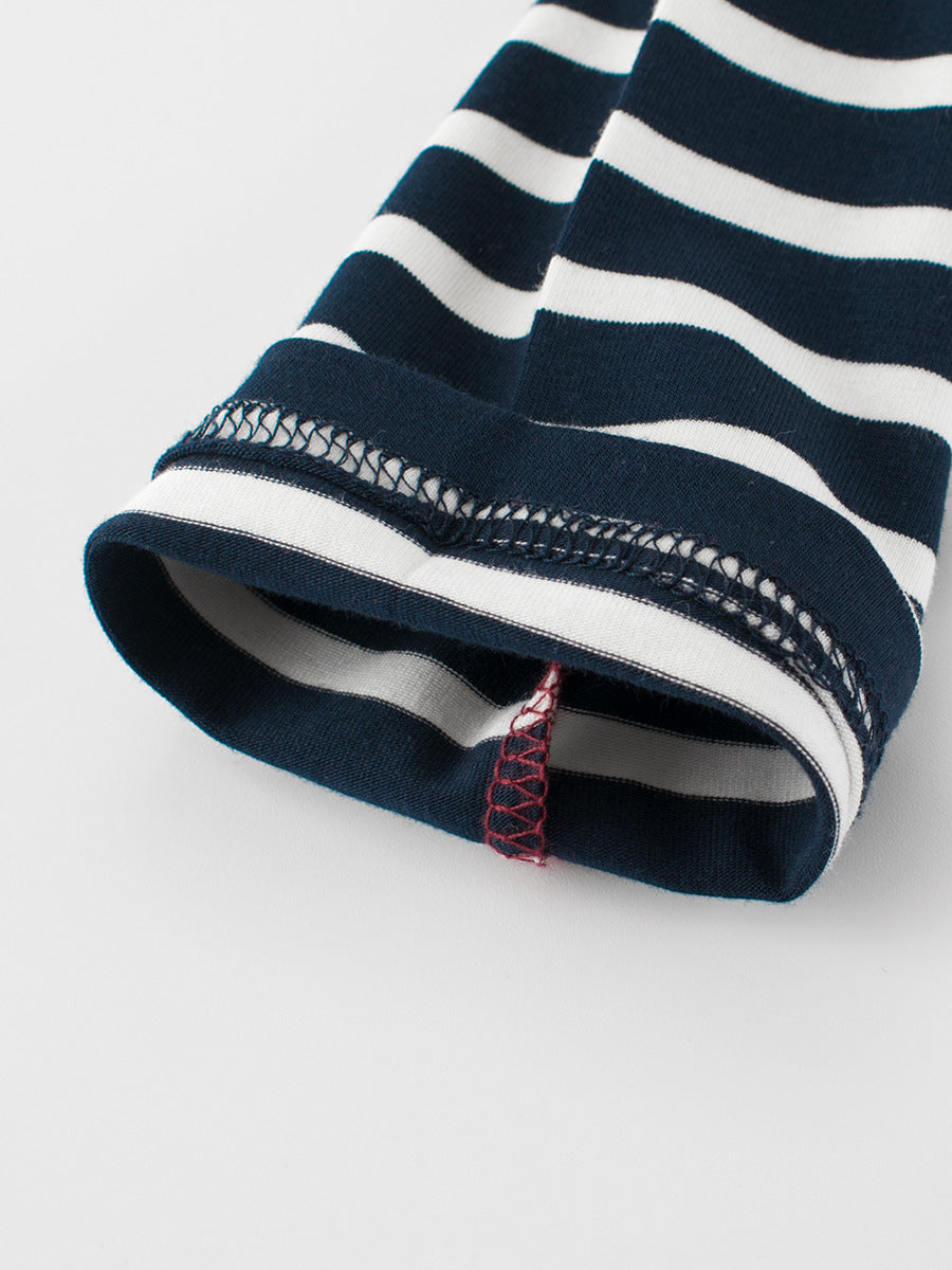 Spring Arrival Kids Girls Cartoon Print Crew Neck Striped Long Sleeves Color Patchwork Top, MyKids-USA®, Baby & Toddler Tops, MyKids-USA - - - - - - -