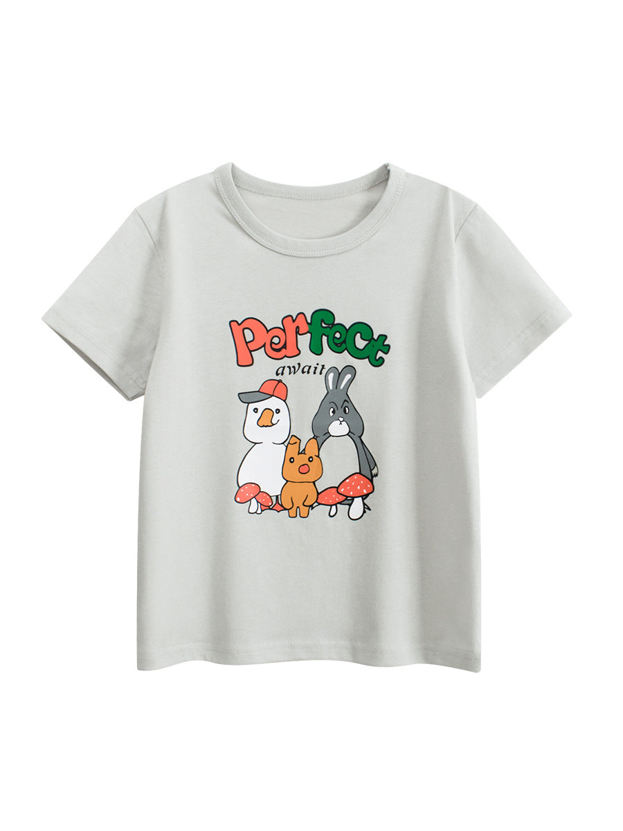 Summer Boys’ Animals Cartoon and Letters Pattern T-shirt in European and American Style, MyKids-USA®, Baby & Toddler Tops, MyKids-USA - - - - - - -