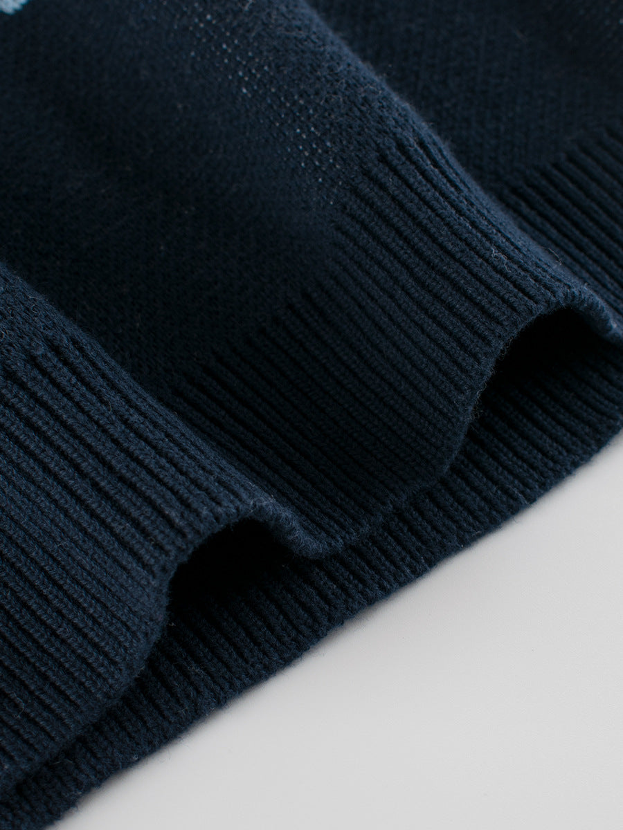 Baby Boy Kids Color Patchwork Crew Neck Long Sleeves Knitwear Pullover, MyKids-USA®, Baby & Toddler Outerwear, MyKids-USA - - - - - - -