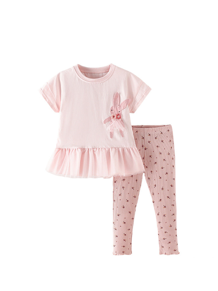Arrival Summer Baby Kids Girls Short Sleeves Cartoon Pattern Top and Floral Pants Clothing Set, MyKids-USA®, Baby & Children's Outfits, MyKids-USA - - - - - - - .