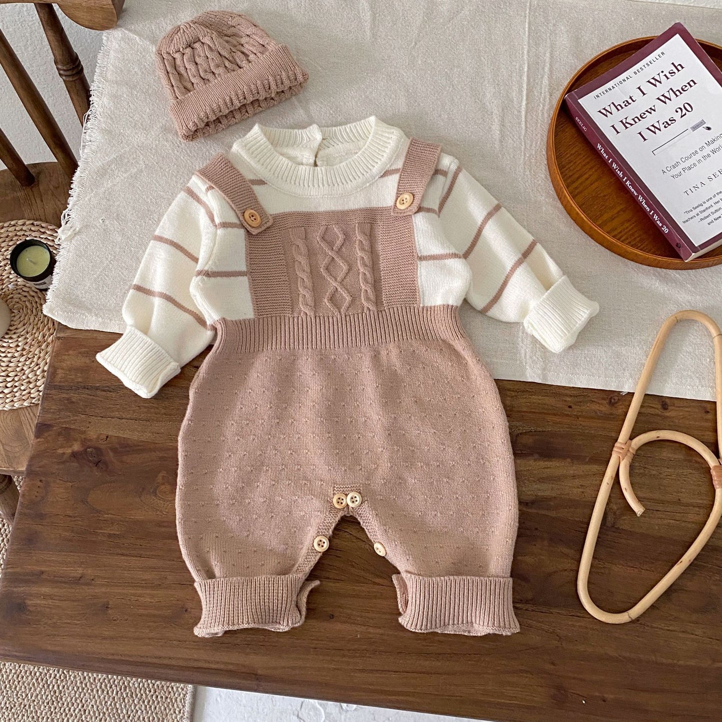 Autumn and Winter Arrival Baby Unisex Long Sleeves Casual Striped Pattern Color Patchwork Knitted Rompers, MyKids-USA®, Baby One-Pieces, MyKids-USA - - - - - - -