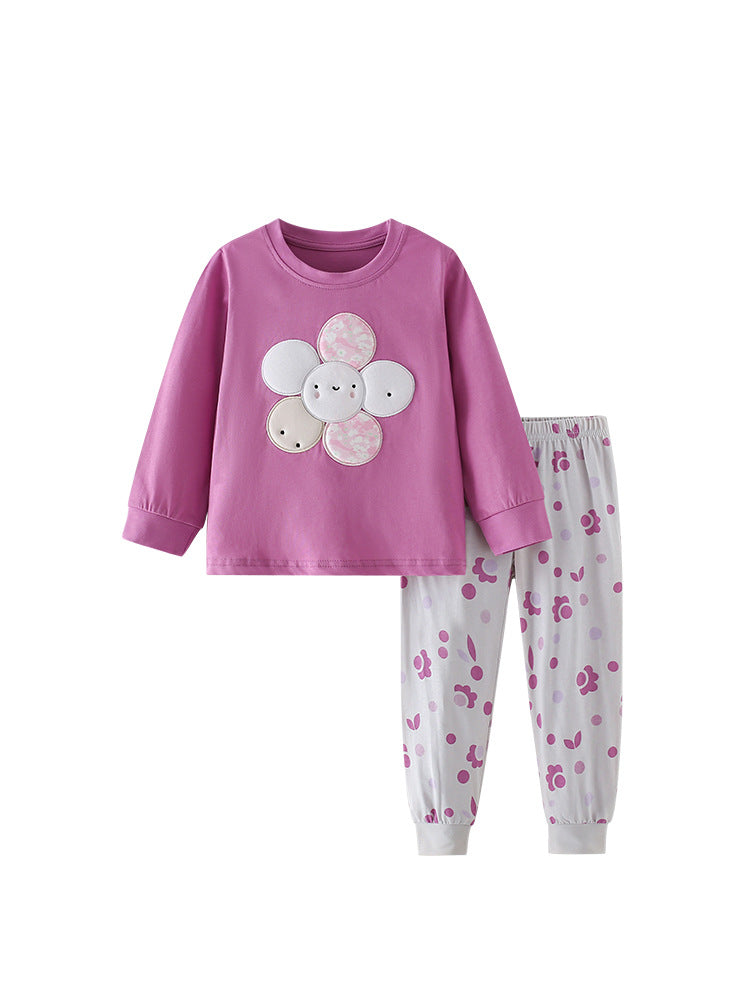 Spring and Autumn Girls Cartoon Flower Pattern Long Sleeves Top and Pants Clothing Set, MyKids-USA®, Baby & Toddler Outfits, MyKids-USA - - - - - - - .