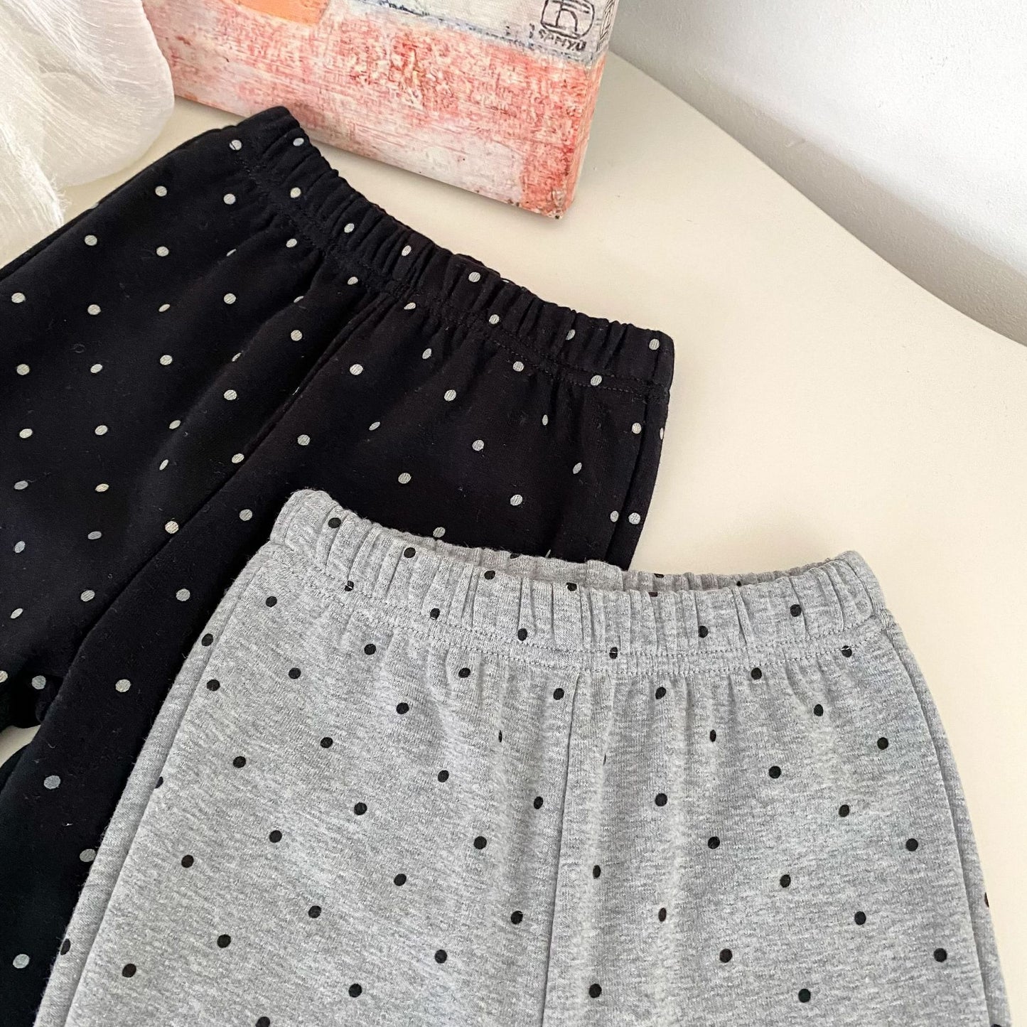 MyKids-USA® Autumn Arrival Baby Girls Dots Pattern Lace Trim Cute Pants