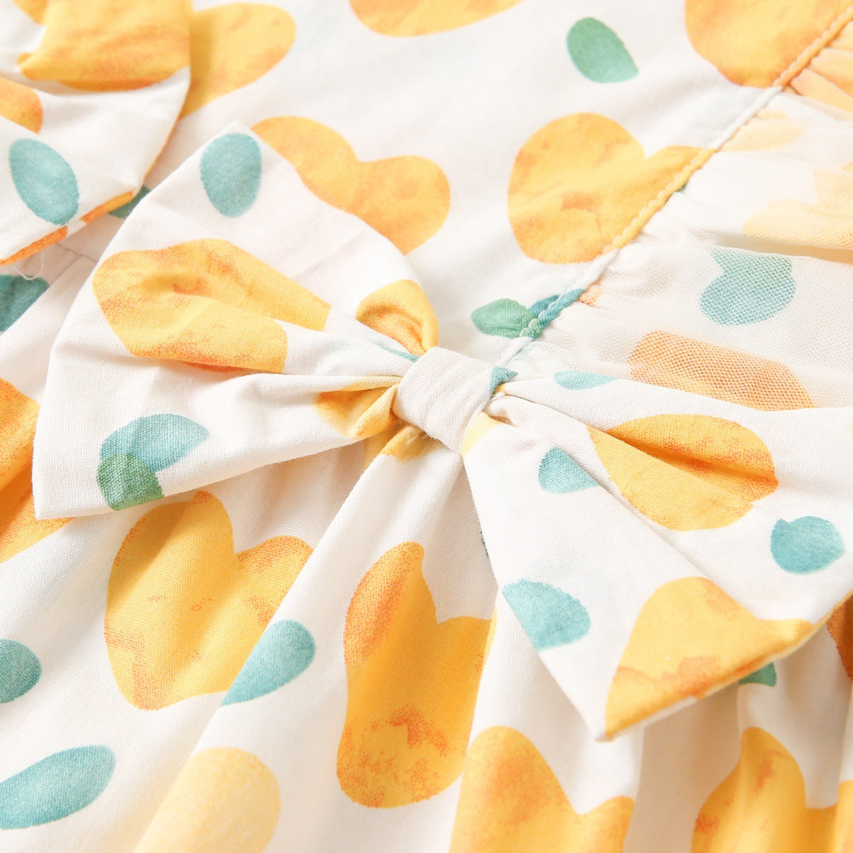 Summer Baby Girls Arrival Heart Pattern Double Bows Sleeveless Crew Neck Dress, MyKids-USA®, Baby & Toddler Dresses, MyKids-USA - - - - - - -