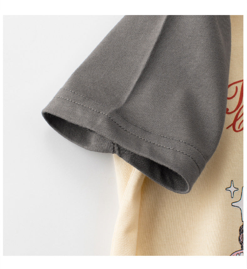 Summer Girls’ Animals Cartoon and Letters Print T-shirt in European and American Style, MyKids-USA®, Baby & Toddler Tops, MyKids-USA - - - - - - -