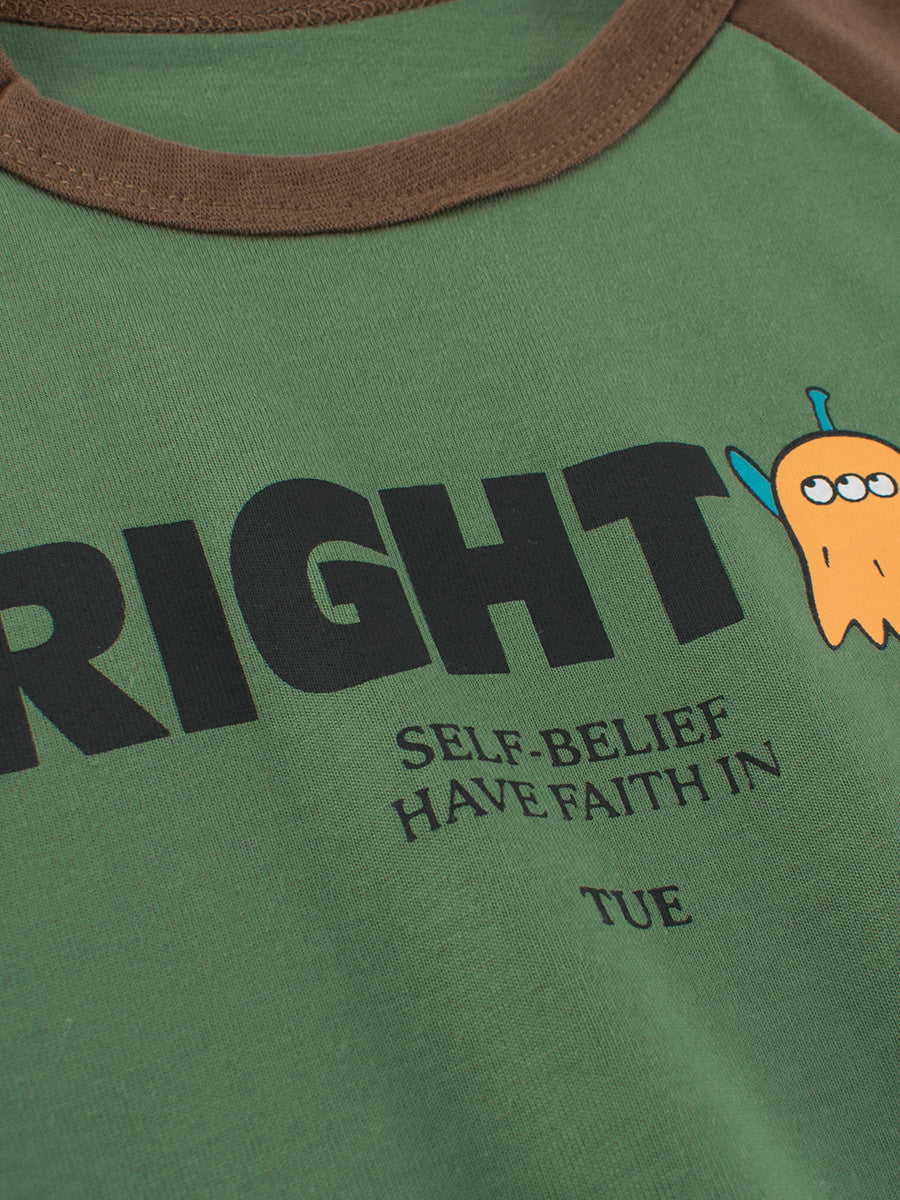 Autumn Baby Boys Letters and Cartoon Print Color Patchwork Long Sleeves Crew Neck Base Top Shirt, MyKids-USA®, Baby & Toddler Outerwear, MyKids-USA - - - - - - -