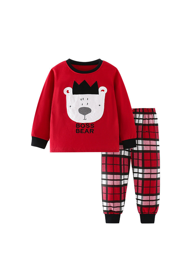 Spring and Autumn Girls Cartoon Teddy Bear Pattern Long Sleeves Pullover and Plaid Pants Clothing Set, MyKids-USA®, Baby & Toddler Outfits, MyKids-USA - - - - - - - .