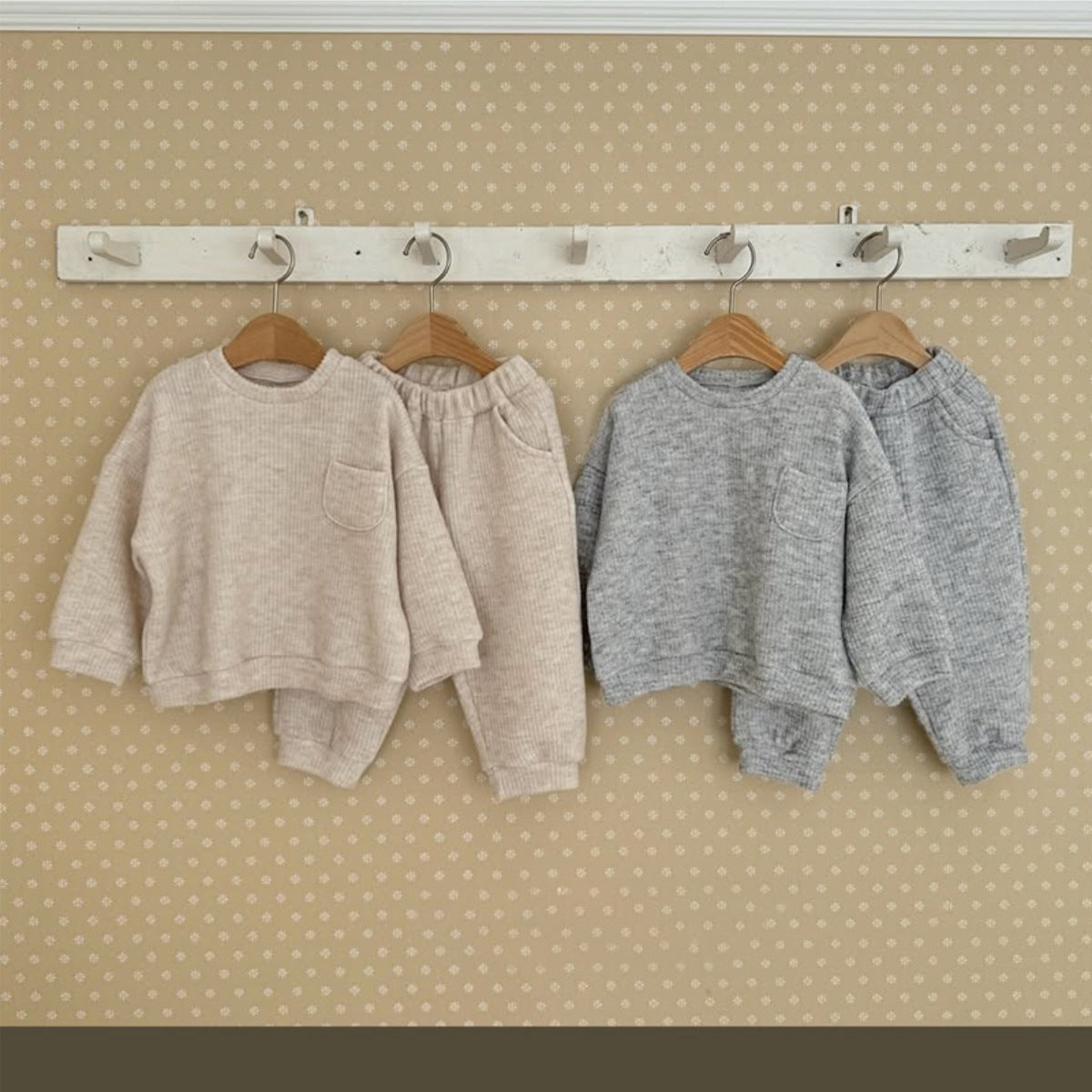 Winter and Spring Baby Kids Unisex Long Sleeves Casual Solid Color Pullover and Pants Clothing Set, MyKids-USA®, Baby & Toddler Outfits, MyKids-USA - - - - - - - .