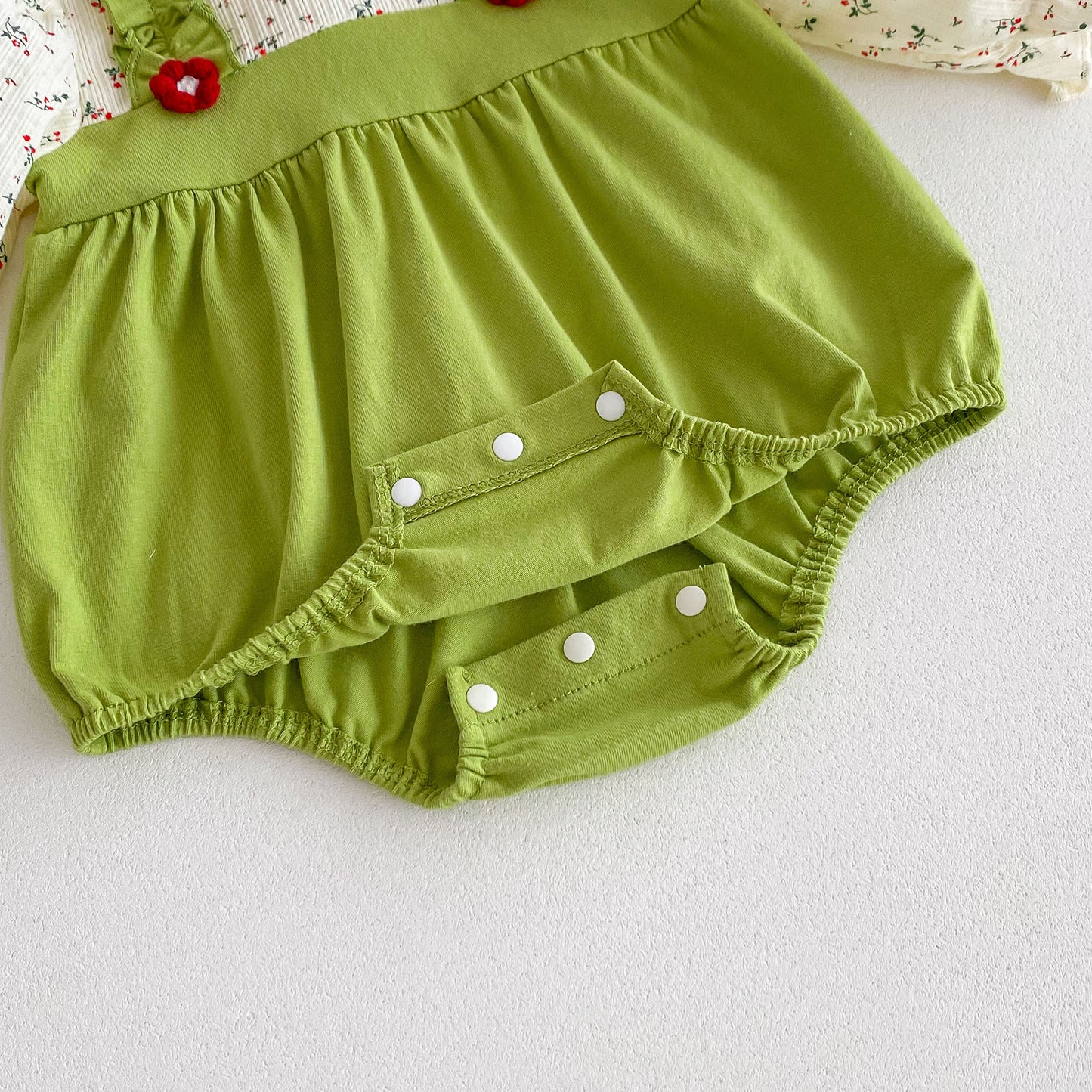 Spring Baby Flowers Print Color Patchwork Long Sleeves Onesie For Girls, MyKids-USA®, Baby One-Pieces, MyKids-USA - - - - - - -