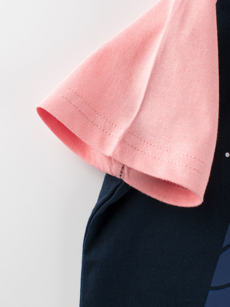 Cartoon Dragon Print Girls’ T-Shirt In European And American Style For Summer, MyKids-USA®, Baby & Toddler Tops, MyKids-USA - - - - - - -