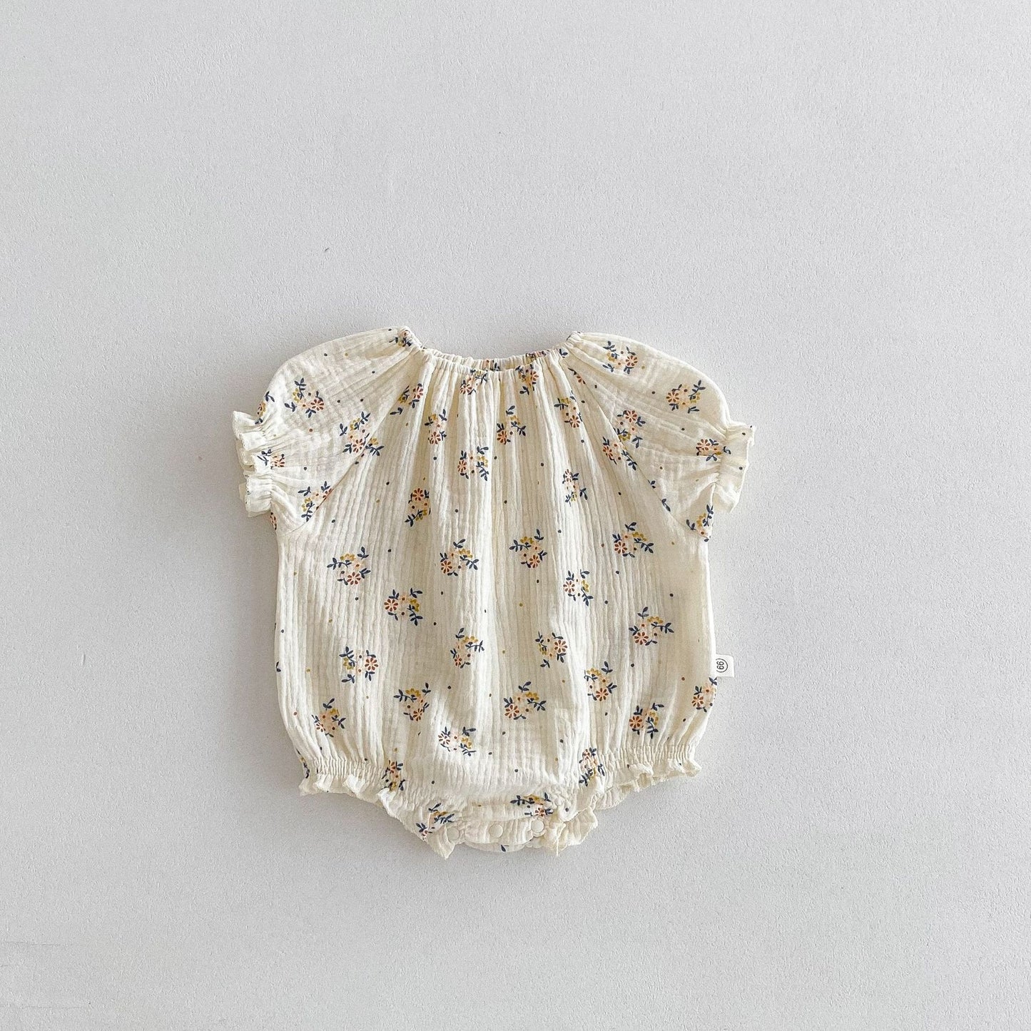 Summer Hot Selling Baby Kids Girls Short Sleeves Crew Neck Thin Cotton Double-Layer Gauze Floral Printed Onesies, MyKids-USA®, Baby One-Pieces, MyKids-USA - - - - - - -