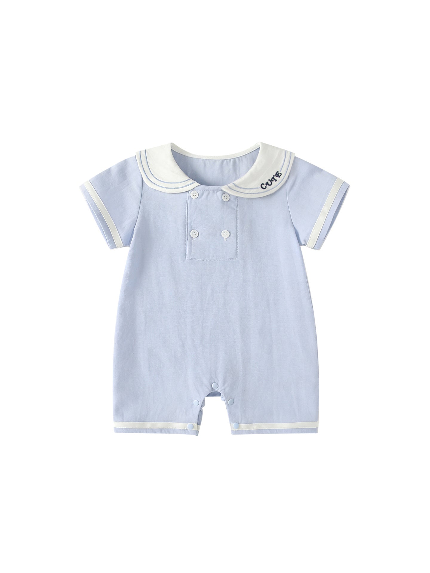 Summer Arrival Baby Short Sleeves Color Patchwork Navy Style Rompers Bodysuits, MyKids-USA®, Baby & Children's One-Pieces, MyKids-USA - - - - - - - .