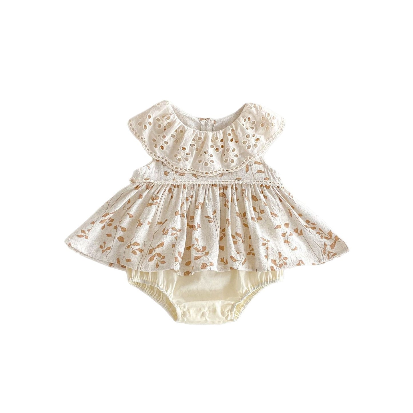 Summer Arrival Baby Girls Casual Sleeveless Leaves Pattern Dress Design Onesies, MyKids-USA®, Baby One-Pieces, MyKids-USA - - - - - - -