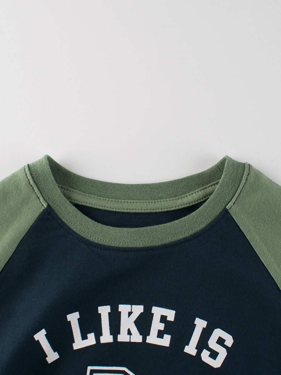 Arrival Kids Letters Print Crew Neck Long Sleeves Color Patchwork Sweatshirt, MyKids-USA®, Baby & Toddler Outerwear, MyKids-USA - - - - - - -