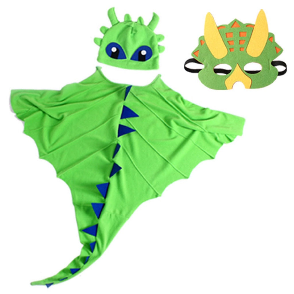 Halloween Dinosaur Cloak Hats Mask Costume Sets, MyKids-USA®, Baby & Toddler Outfits, MyKids-USA - Size/Age - Average Size (3-8Y) - Color - Green - - - JM2206092243-C