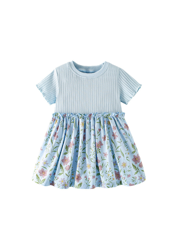 Summer Arrival Short Sleeves Floral Dress for Stylish Girls, MyKids-USA®, , MyKids-USA® - - - - - - - .