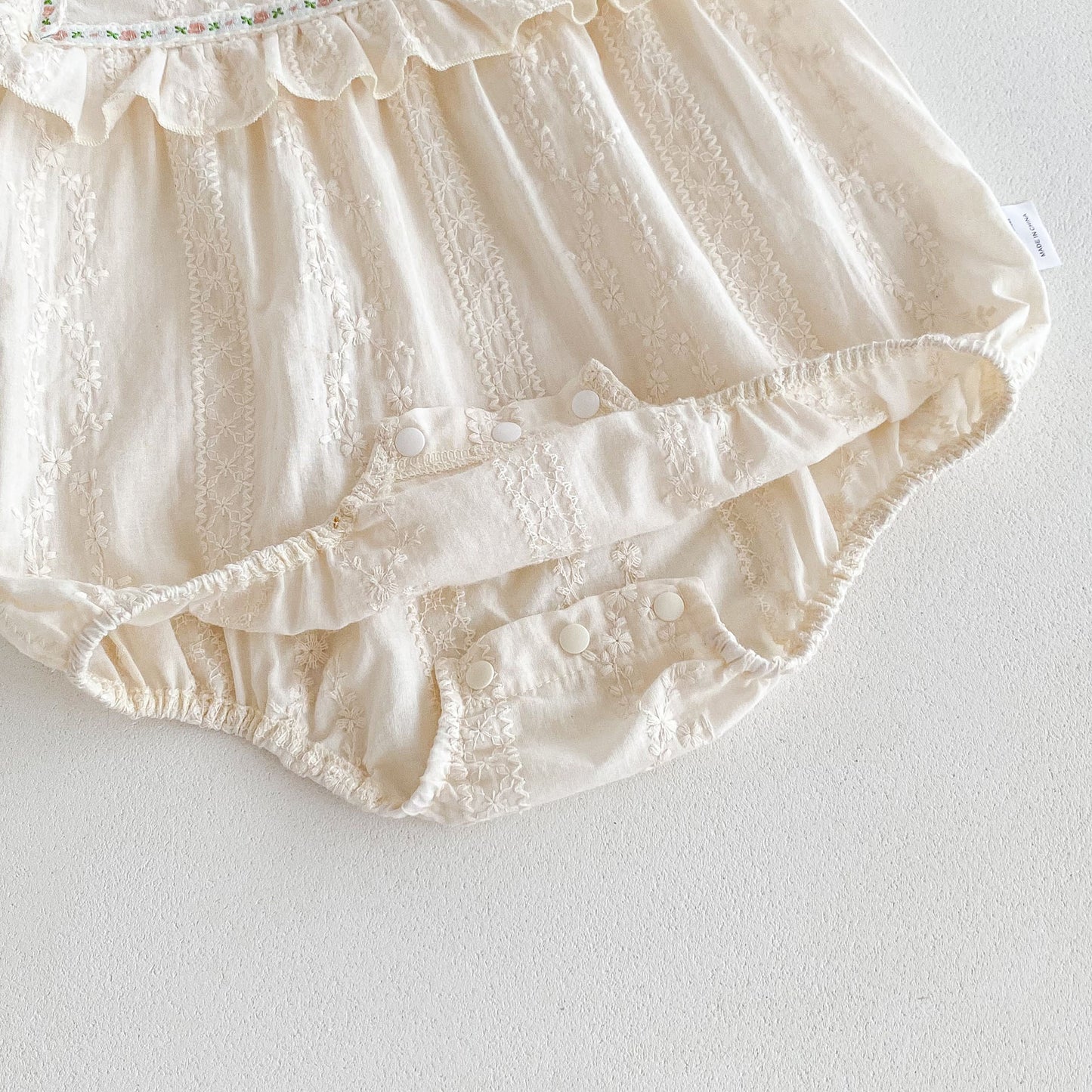 Summer Hot Selling Baby Girls Short Sleeves Crew Neck Embroidery Pattern Solid Color Onesie, MyKids-USA®, Baby One-Pieces, MyKids-USA - - - - - - -